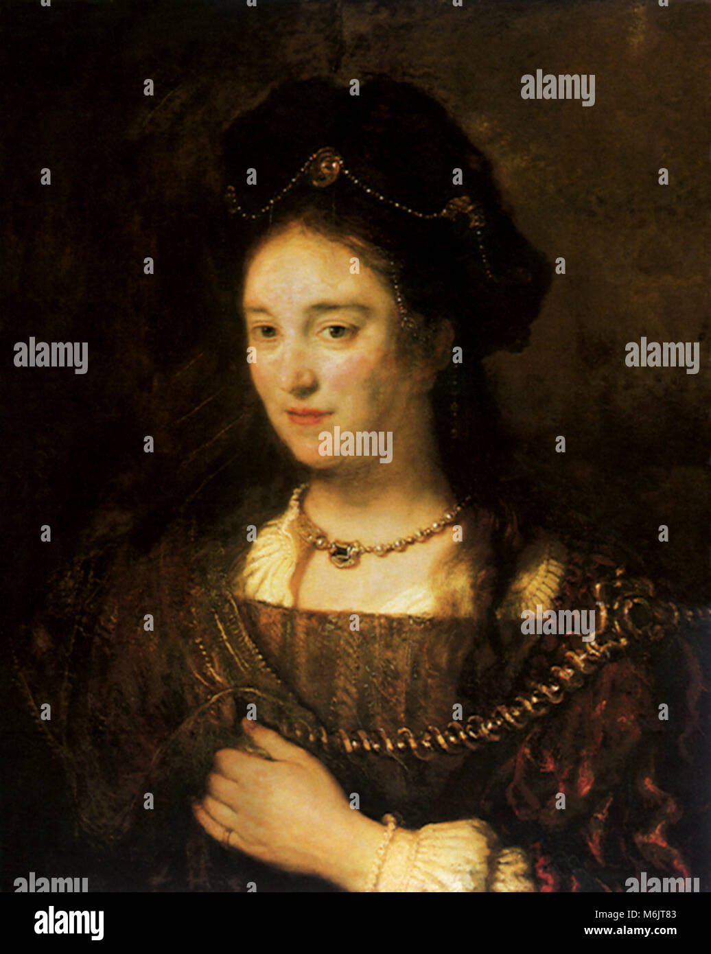 La femme de l'artiste, de Rembrandt, de Leon Lhermitte, 1634. Banque D'Images