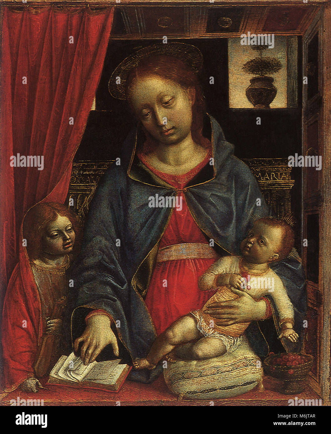 Madonna et l'Enfant avec ange, Foppa, Vincenzo de, 1480. Banque D'Images