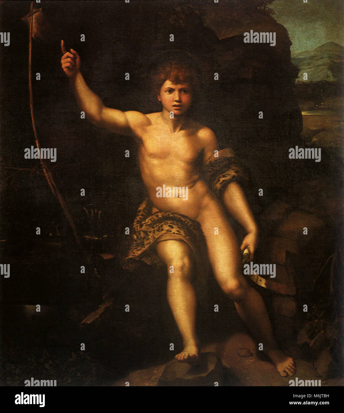 Saint Jean le Baptiste, Raphaël, Raffaello, S., 1517. Banque D'Images