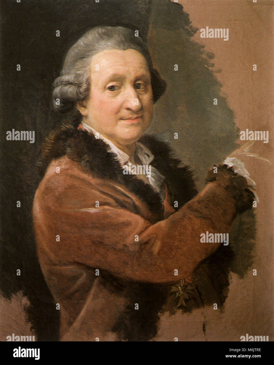 Auto-portrait de Batoni Pompeo Girolamo Batoni,,, 1773. Banque D'Images