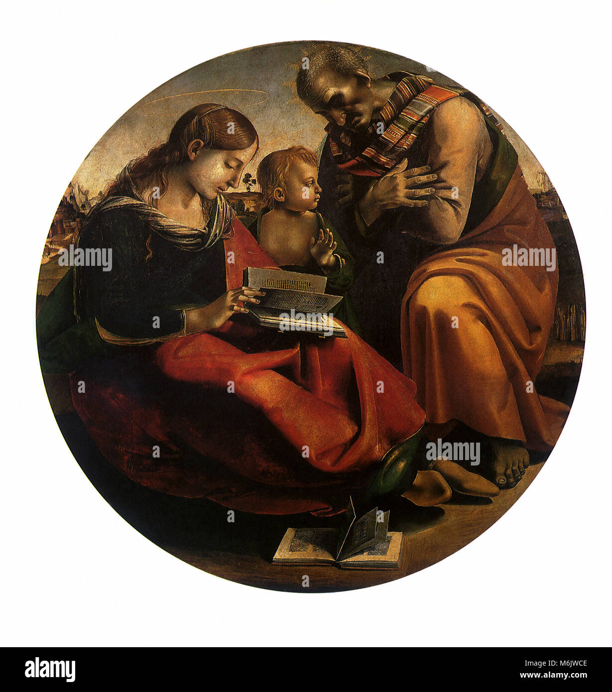 Sainte Famille, Luca Signorelli,, 1495. Banque D'Images