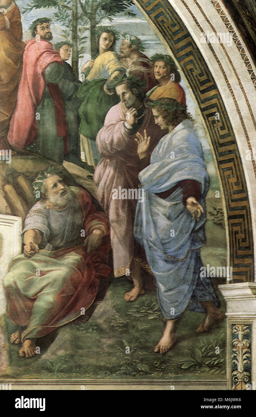 Parnasse, en bas à droite, avec 'Horace', Raphaël, Raffaello, S., 1510. Banque D'Images