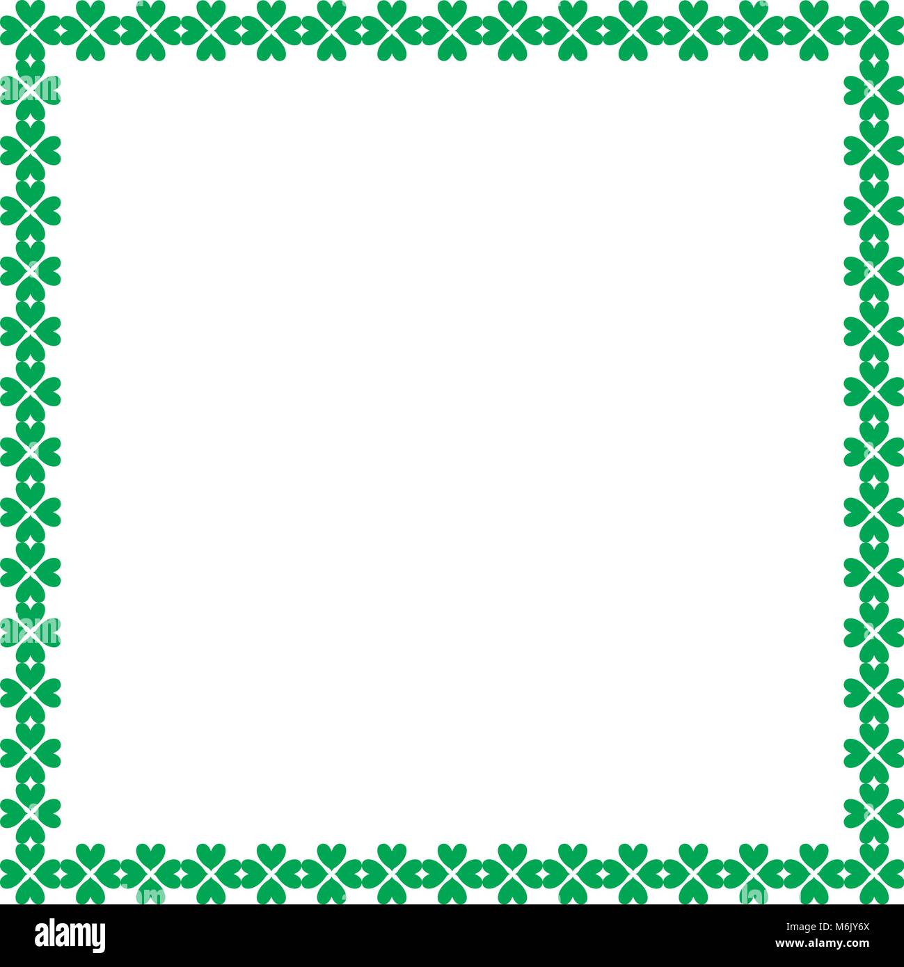Saint Patricks Day frontière élégant avec des trèfles, trèfle, l'emplacement pour un texte sur fond blanc. Illustration vectorielle, modèle de carte de vœux, invitati Illustration de Vecteur