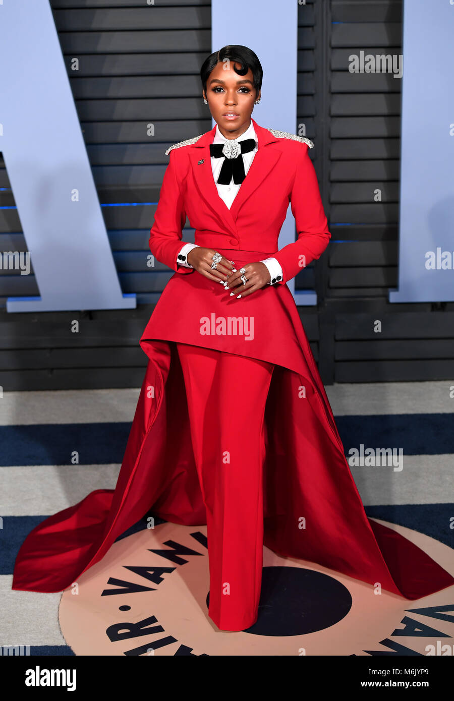 Janelle Monae participant à la Vanity Fair Oscar Party qui a eu lieu à Beverly Hills, Los Angeles, USA. Banque D'Images