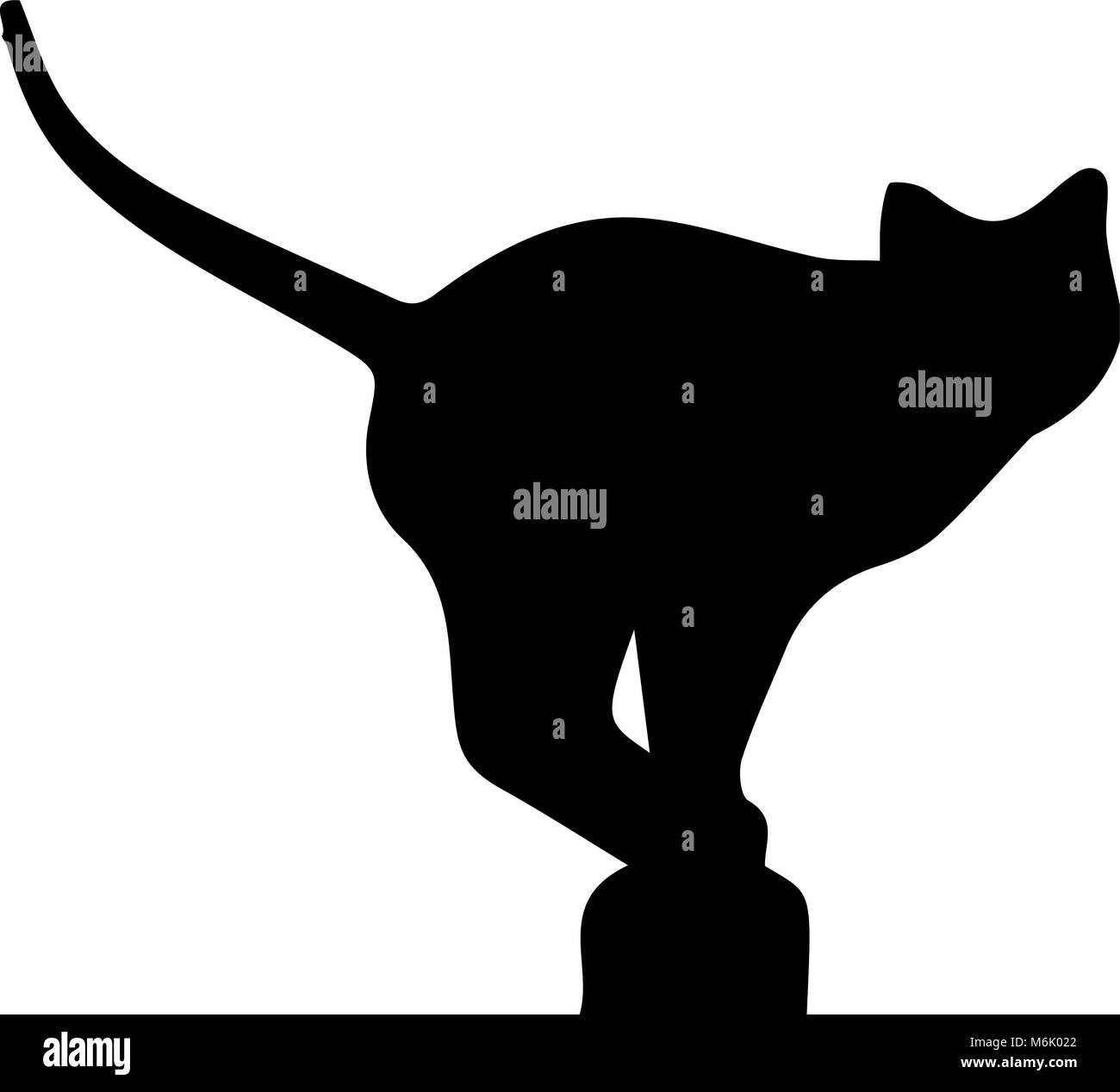 Silhouette De Chat Noir Assis Sur Cheminee Isole Sur Fond Blanc Illustration Vectorielle Icone Clip Art Image Vectorielle Stock Alamy