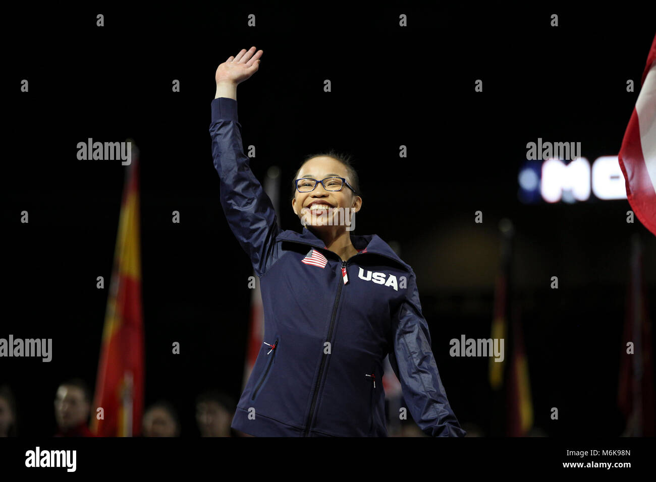 3 mars 2018 : Morgan gymnaste Hurd (USA) au cours de l'American Cup 2018 Championnat de gymnastique, tenue à Hoffman Estates, Illinois. Melissa J. Perenson/CSM Banque D'Images