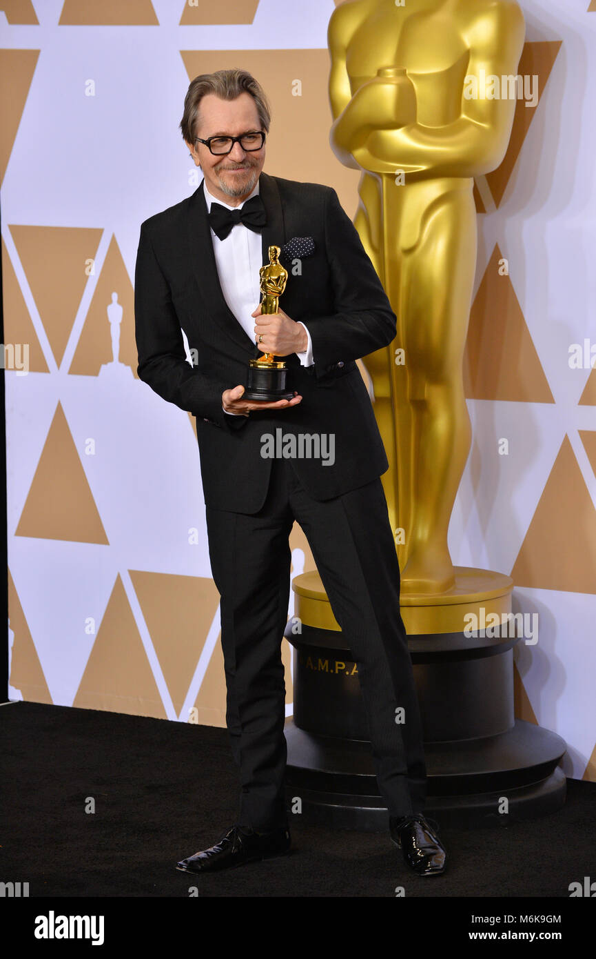 Los Angeles, Californie, USA. 4 mars, 2018. Gary Oldman lors de la 90e Academy Awards Awards au Dolby Theartre, Hollywood Photo : Sarah Stewart Crédit : Sarah Stewart/Alamy Live News Banque D'Images