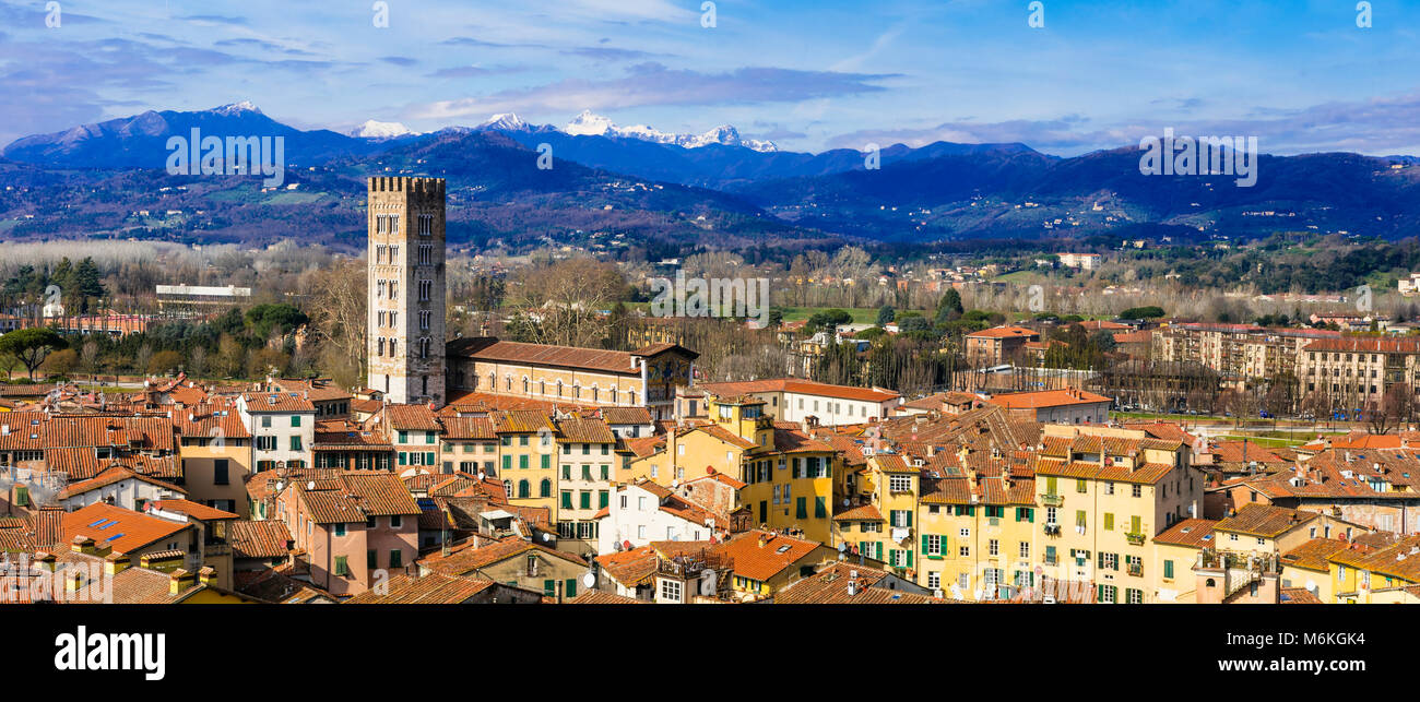 Ville médiévale de Lucques impressionnant,Toscane,Italie. Banque D'Images