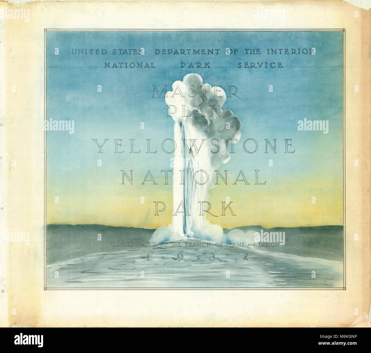 Page De Garde Usa YELL14567600001. YELL145676.00001--page de garde, le Parc National de  Yellowstone Master Plan [plan], Mylar encapsulé dans 1932 Photo Stock -  Alamy