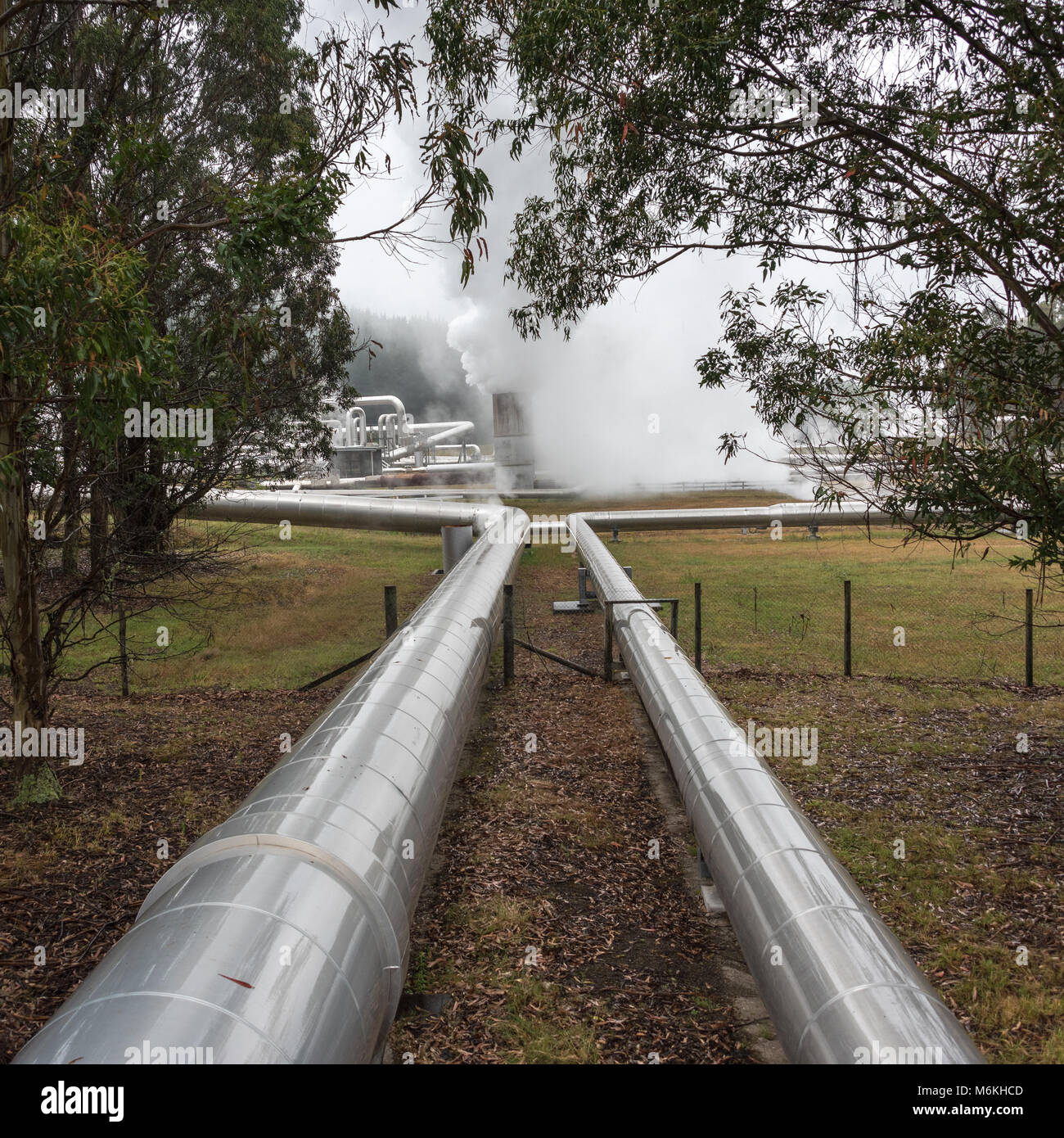 Centrale géothermique près de Taupo, île du Nord, Nouvelle-Zélande Banque D'Images