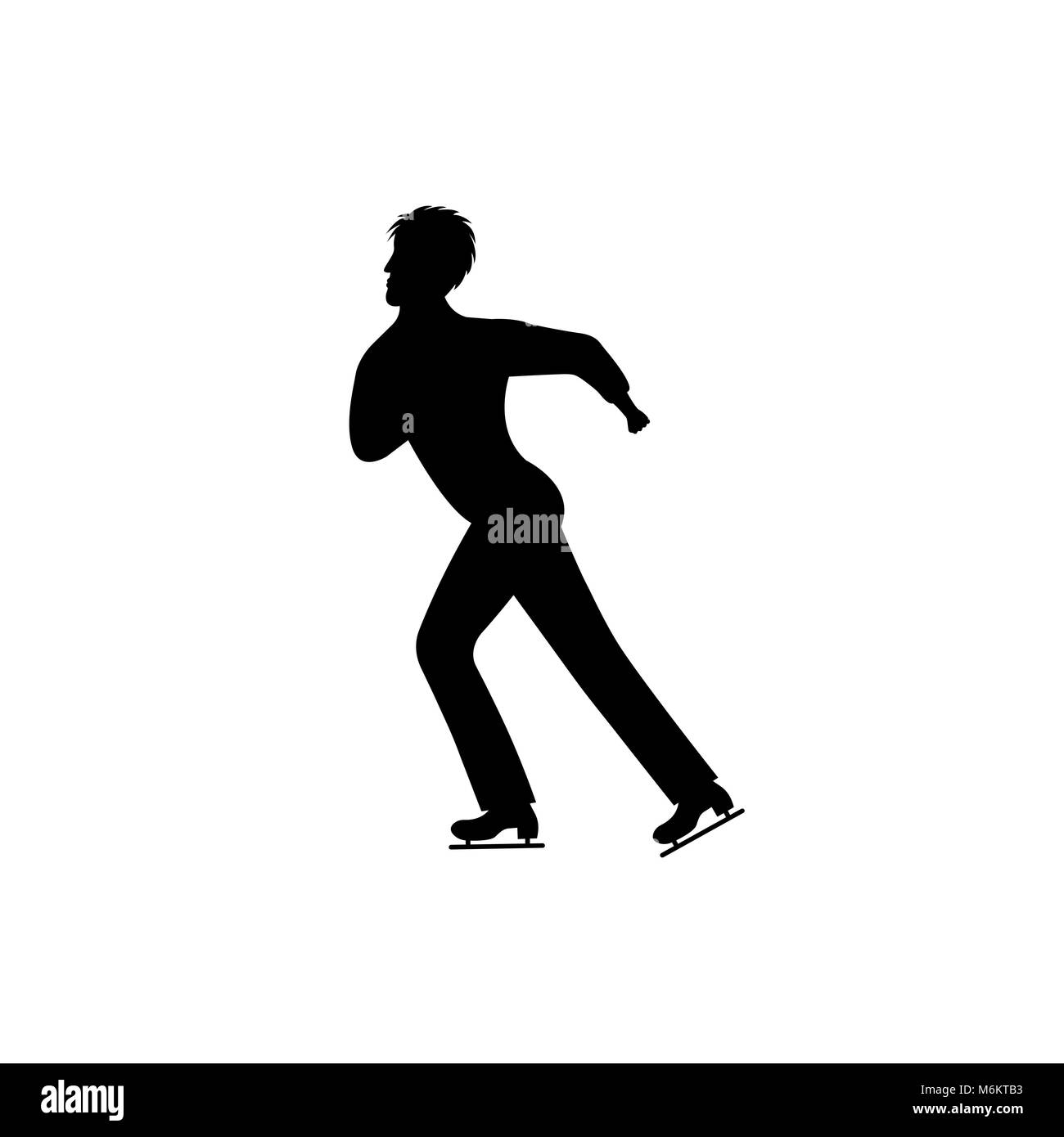 Patinage artistique masculin. Icône isolé Illustration de Vecteur