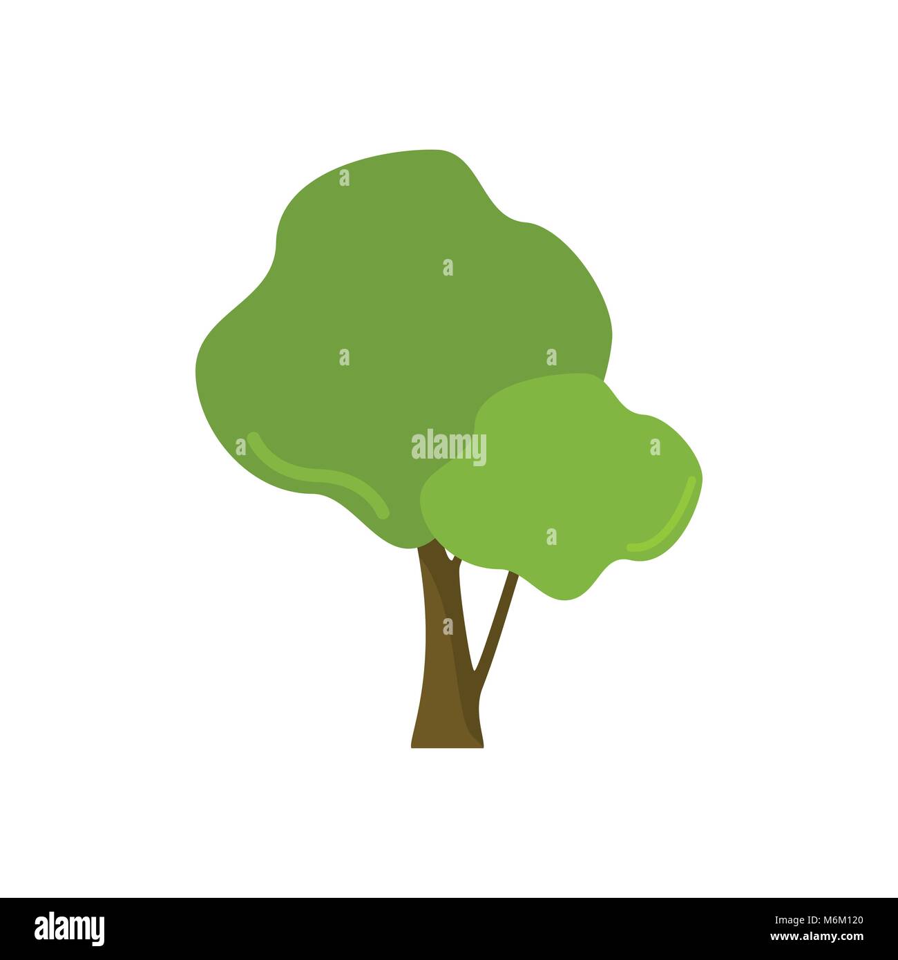 Cartoon Style deux succursales plante arbre isolé Vector Illustration Graphic Design Illustration de Vecteur