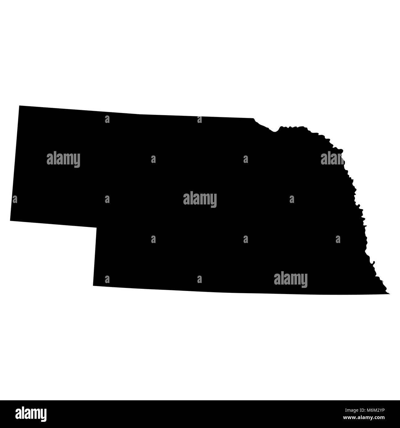 Plan de l'État américain du Nebraska Illustration de Vecteur