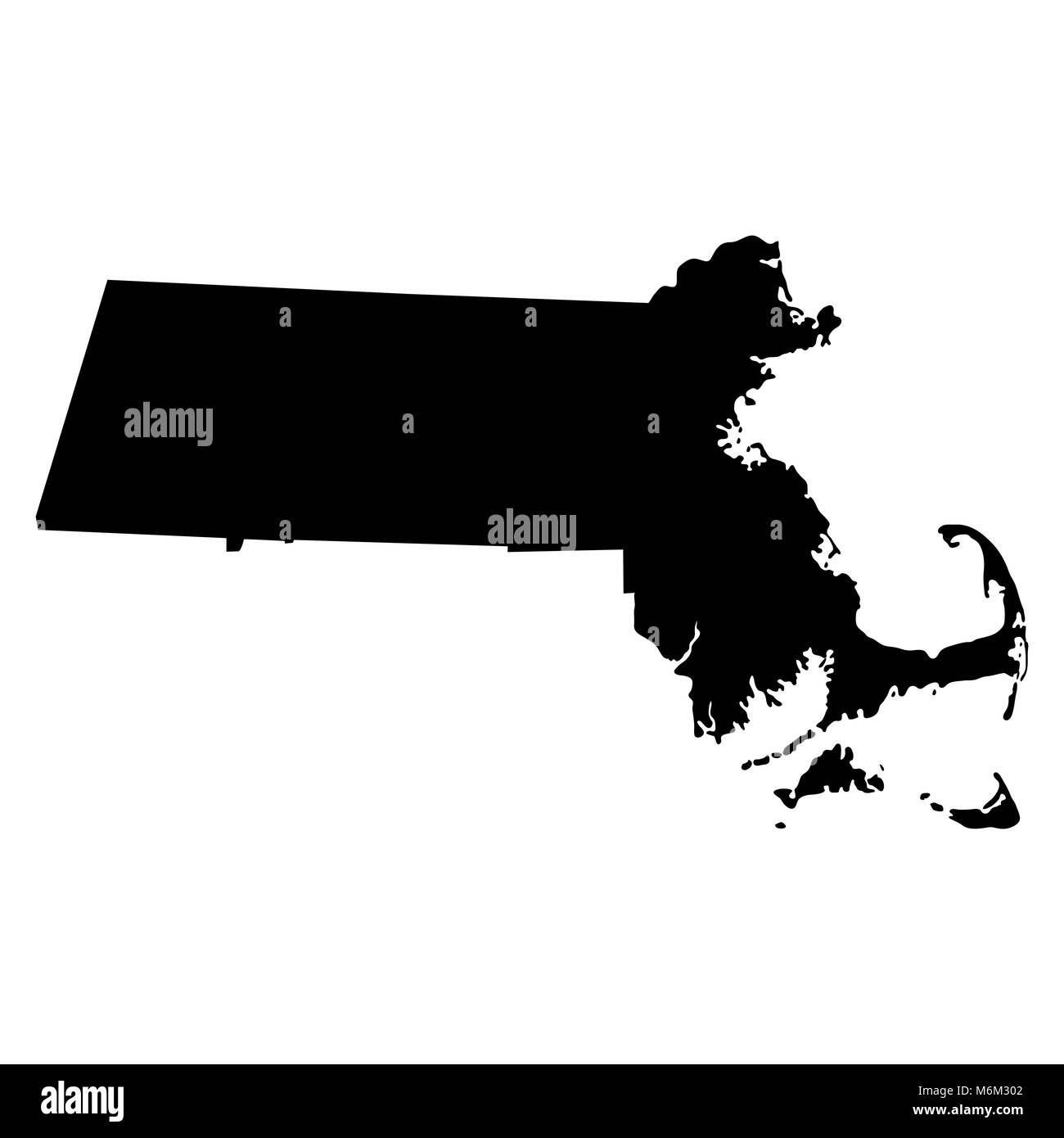 La carte de l'état américain de Massachusetts Illustration de Vecteur