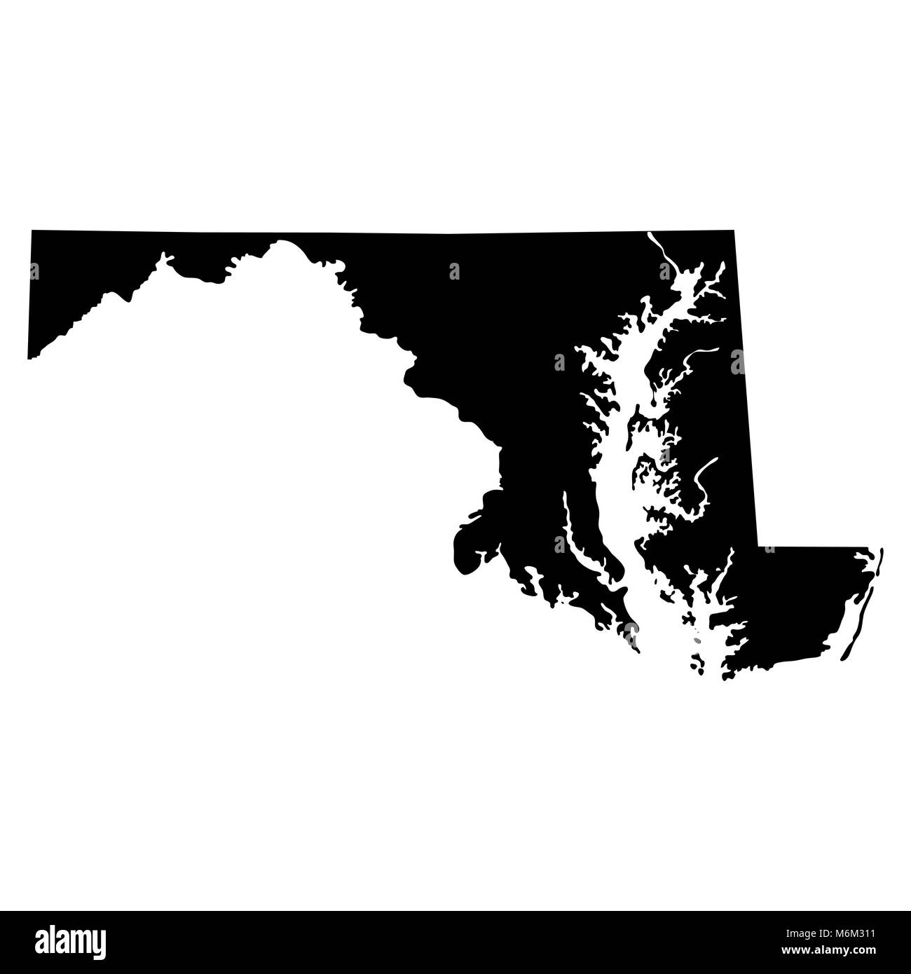 La carte de l'état américain de Maryland Illustration de Vecteur