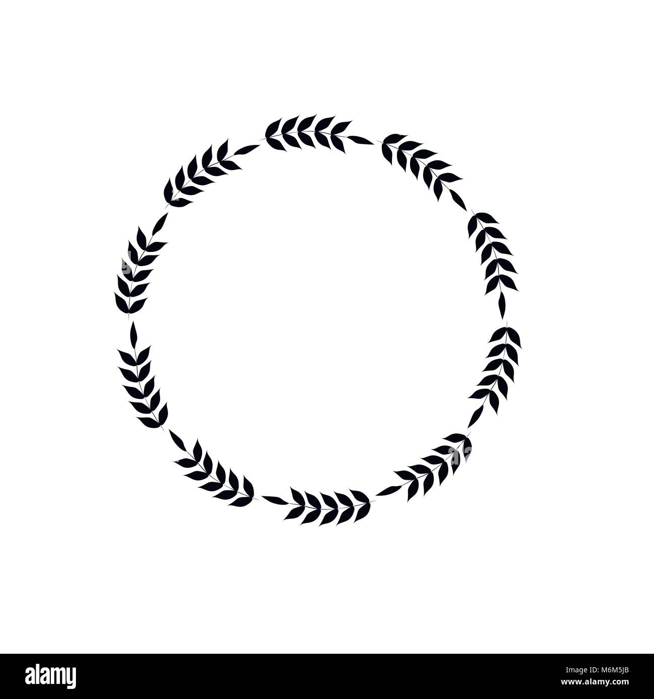 L'oreille de blé cercle noir sur fond blanc Illustration de Vecteur