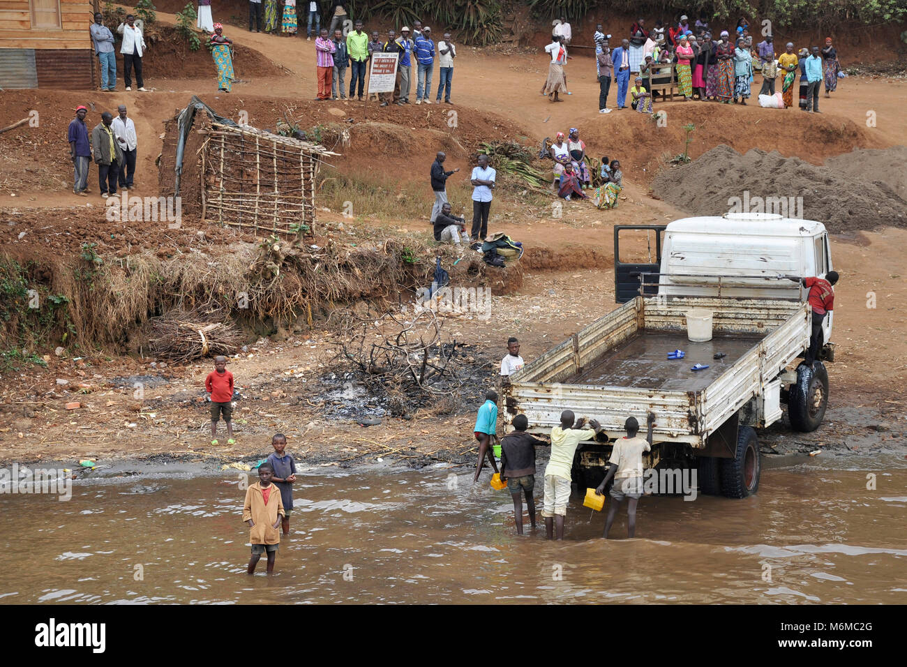 République démocratique du Congo, l'embarquement à partir de Goma Banque D'Images