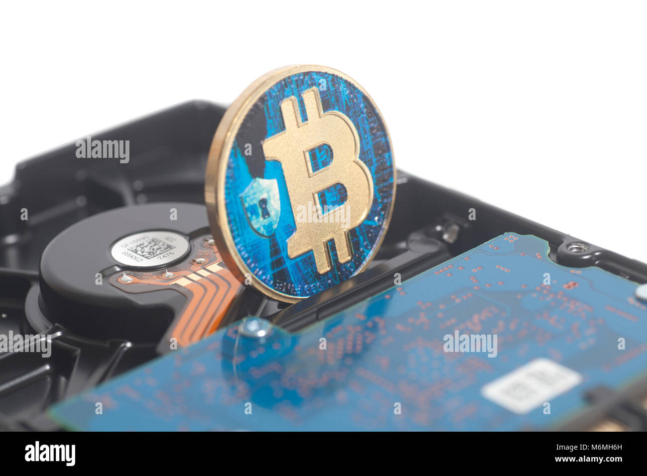Disque dur avec Bitcoin Banque D'Images