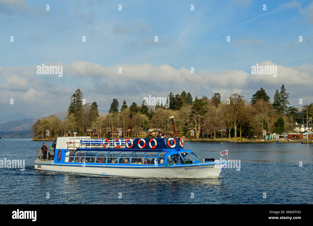 Mlle Cumbria 11 en venant à quai à Bowness on Windermere, Lake District National Park Banque D'Images