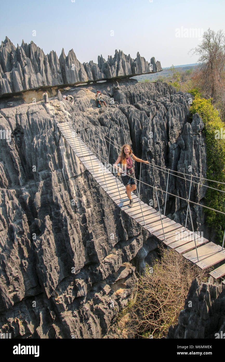 Madagascar, les Tsingy de Bemaraha - calcaire karstique érodé Banque D'Images