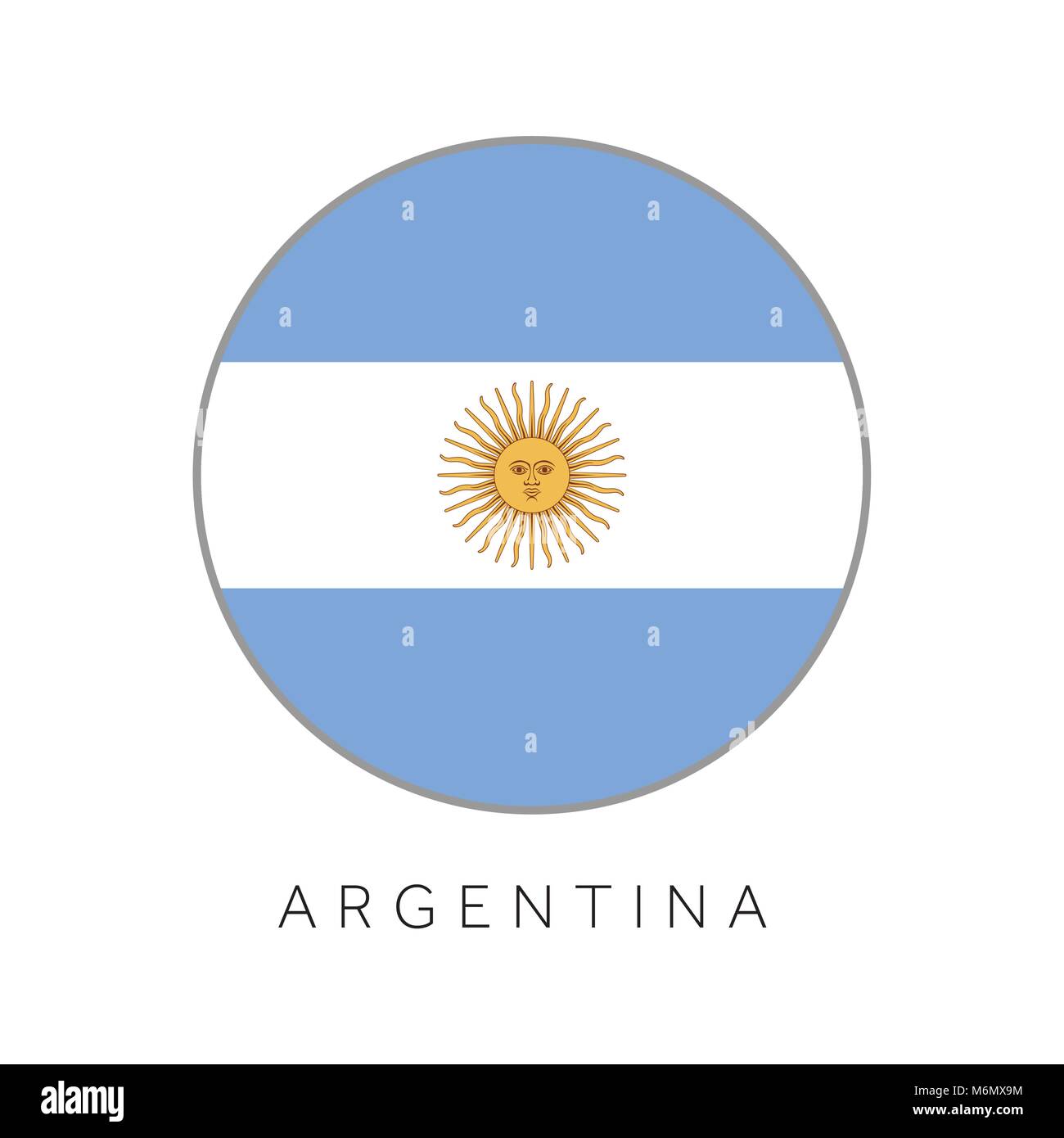 Drapeau argentine cercle rond icône vecteur Illustration de Vecteur