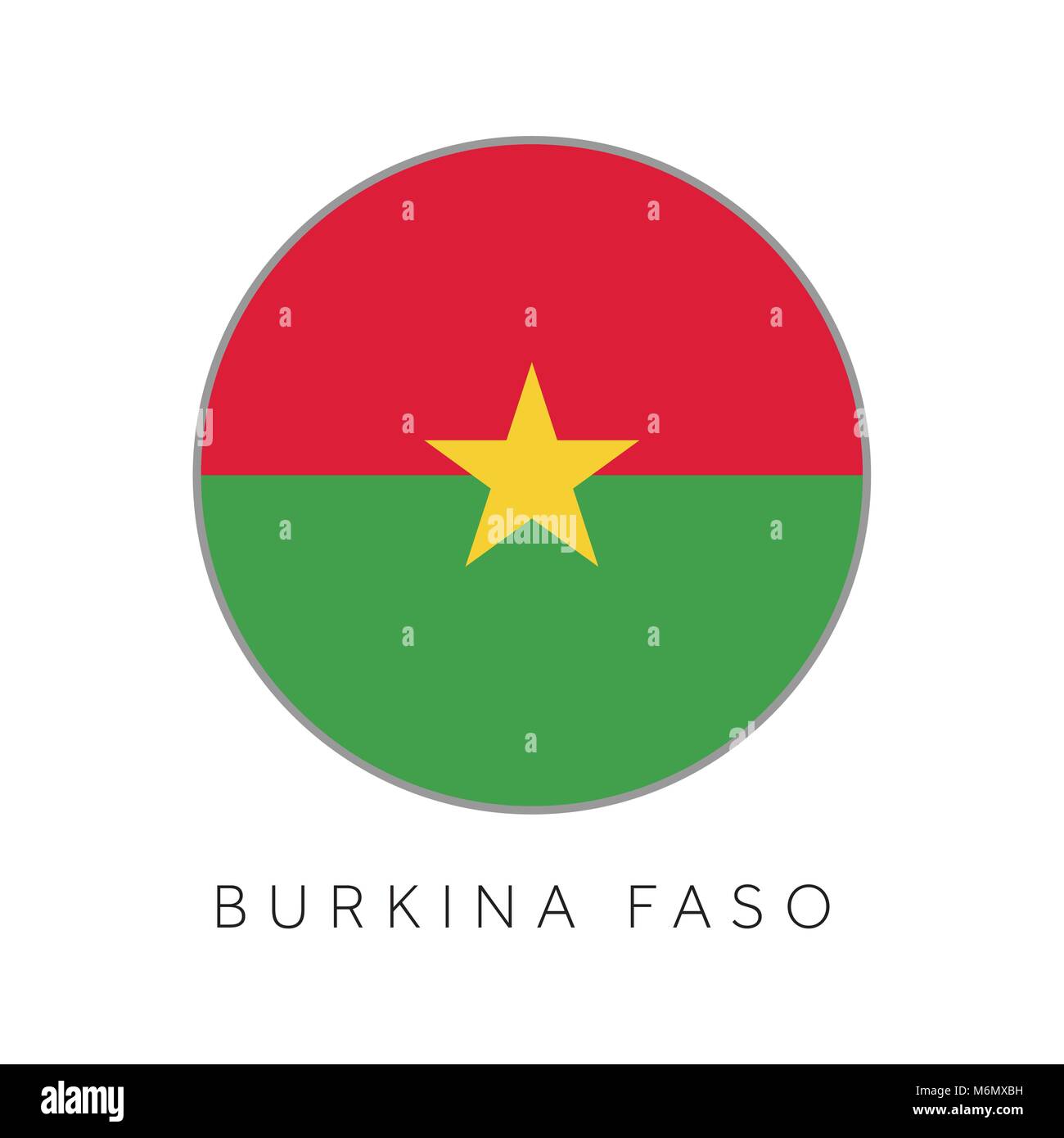 Drapeau du Burkina Faso cercle rond icône vecteur Illustration de Vecteur