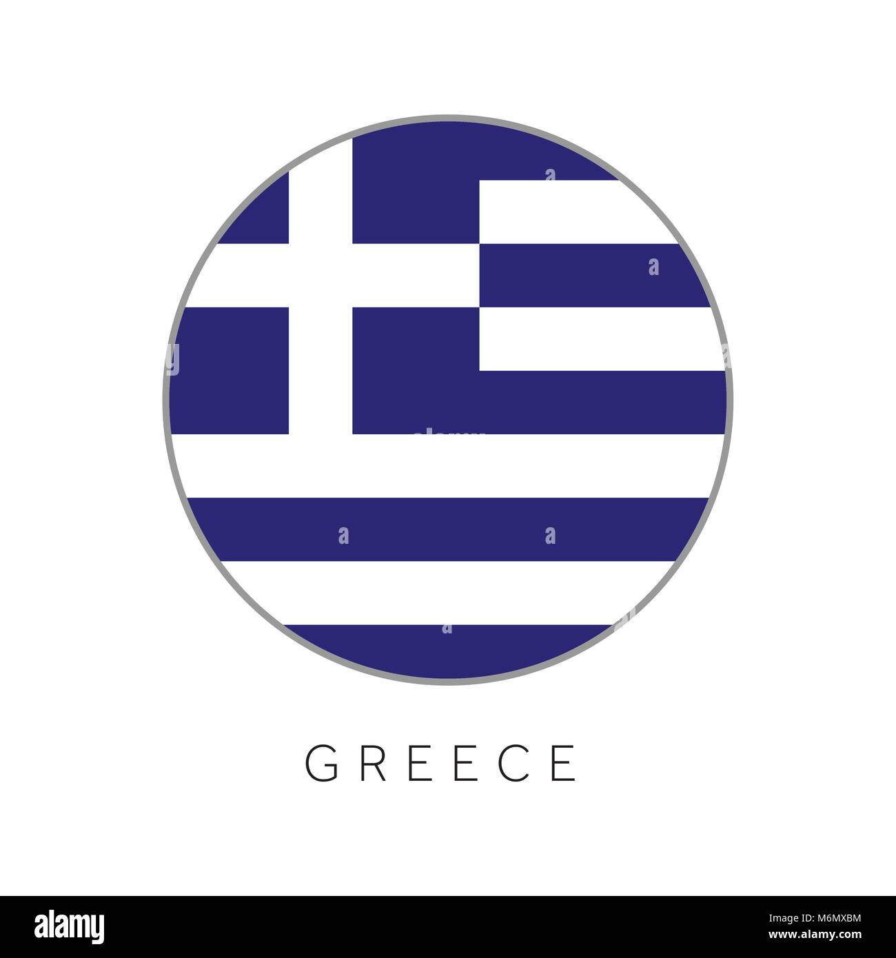 Drapeau Grèce cercle rond icône vecteur Illustration de Vecteur