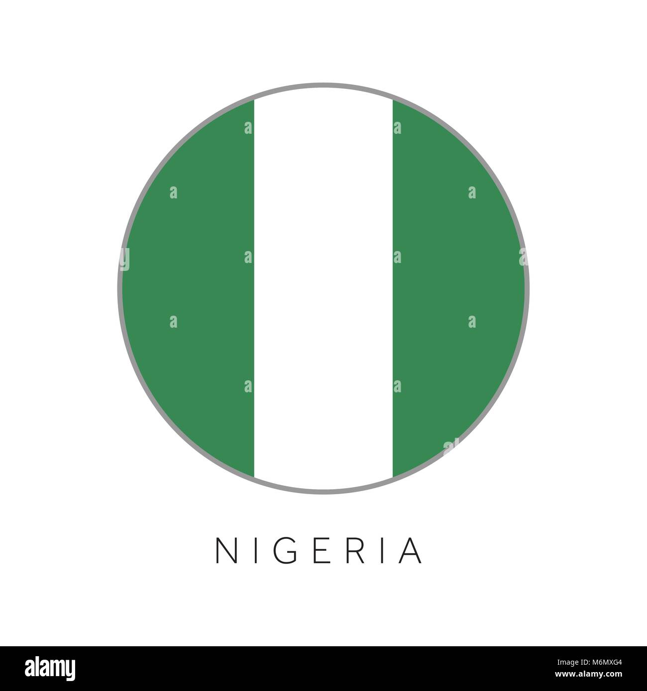 Drapeau Nigeria cercle rond icône vecteur Illustration de Vecteur