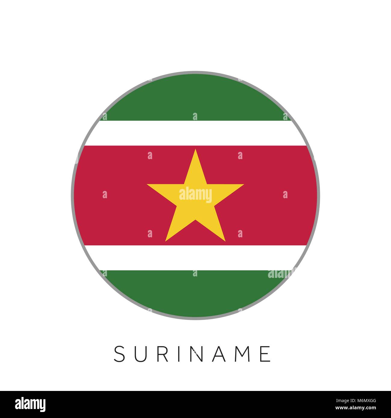 Drapeau Suriname cercle rond icône vecteur Illustration de Vecteur