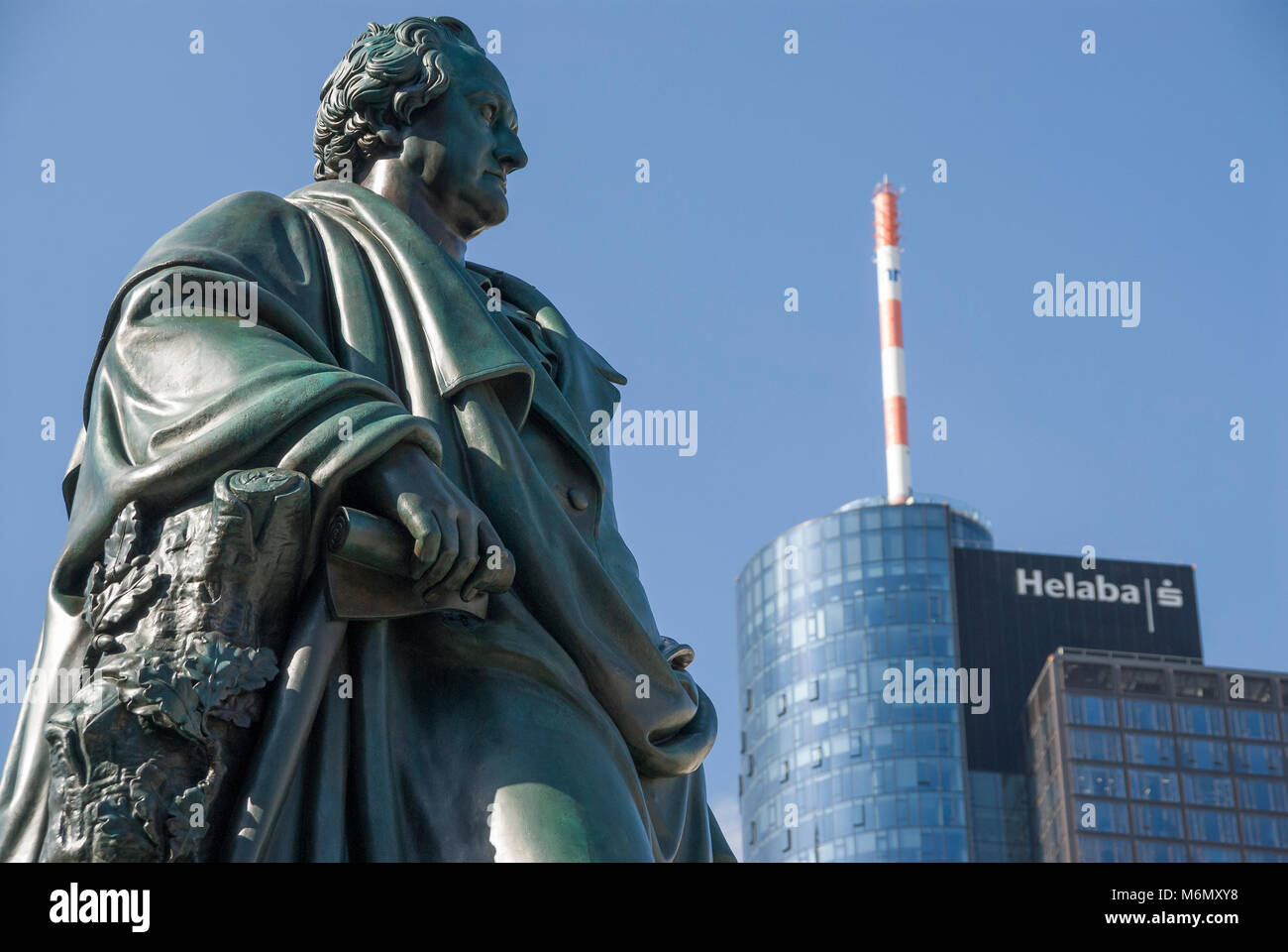Goethe-Denkmal am Goetheplatz, Francfort, Hesse, Germany, Europe Banque D'Images