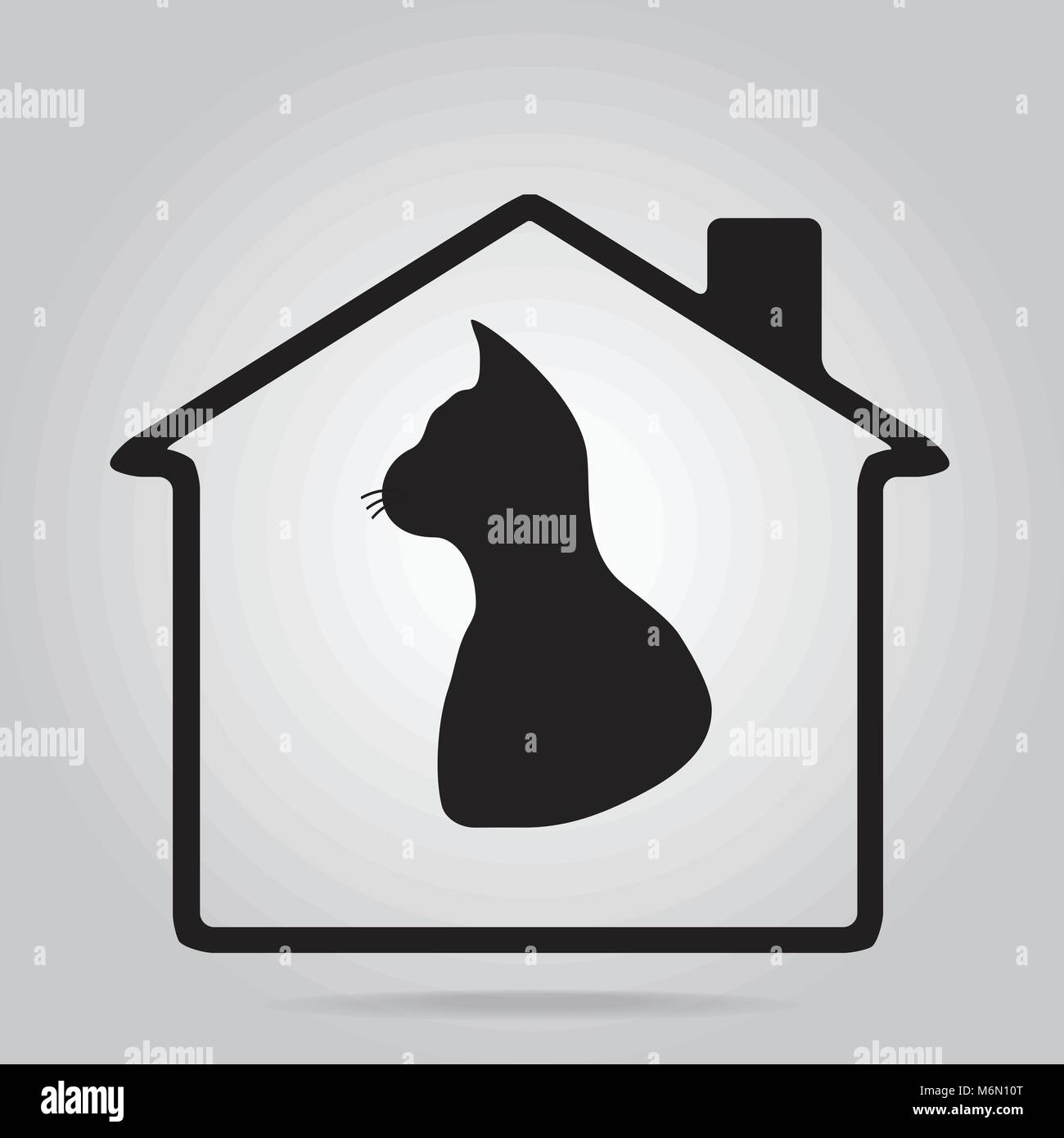 Accueil Pet, icône icône cat house vector illustration Illustration de Vecteur
