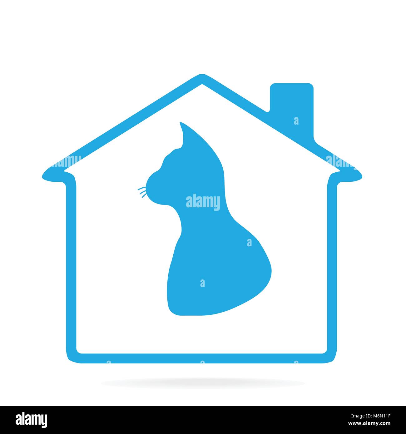Accueil Pet, icône icône cat house vector illustration Illustration de Vecteur