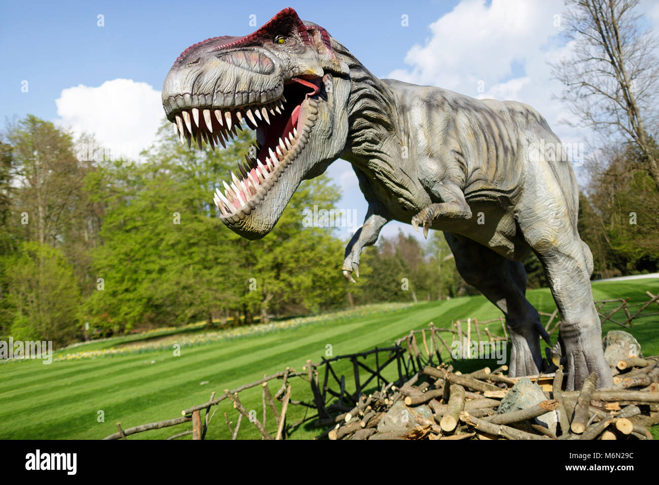 Dans le parc de dinosaures Banque D'Images