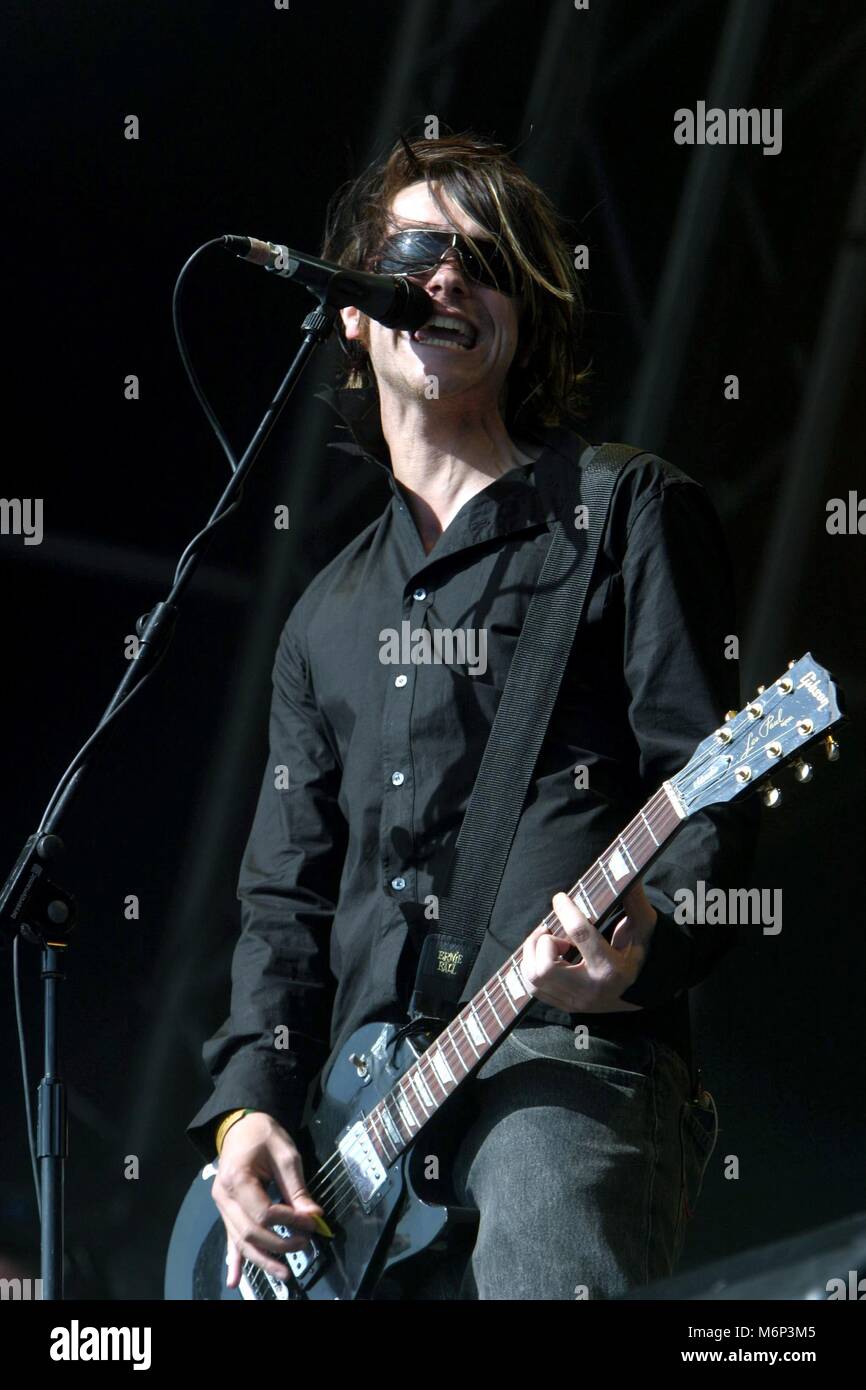 Le Cooper Temple Clause - Ben Gautrey, festival de Glastonbury, Somerset, Angleterre - 27 juin 2003. Banque D'Images