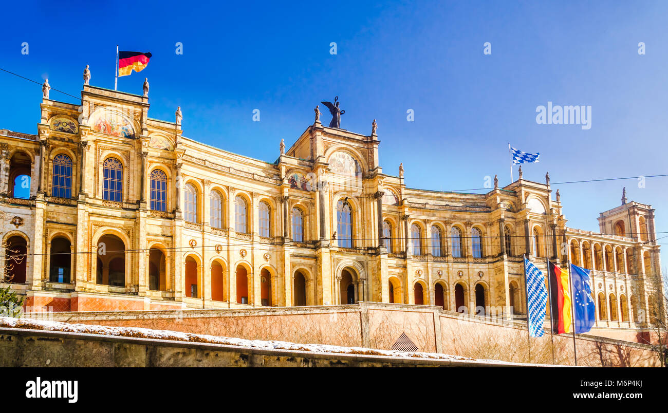 Le parlement bavarois Maximilianeum à Munich Banque D'Images