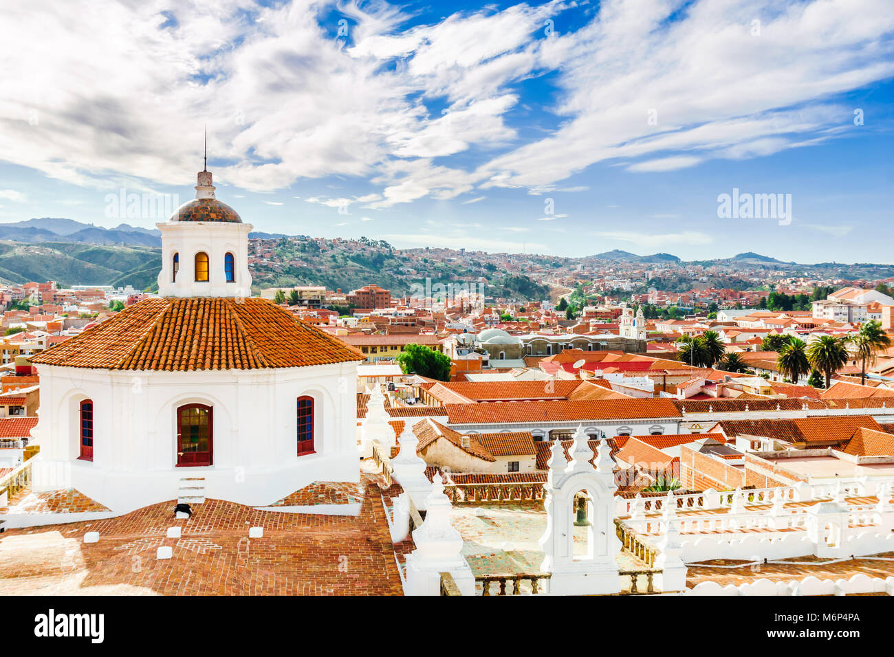 Vue sur les toits de San Felipe de Neri Banque D'Images