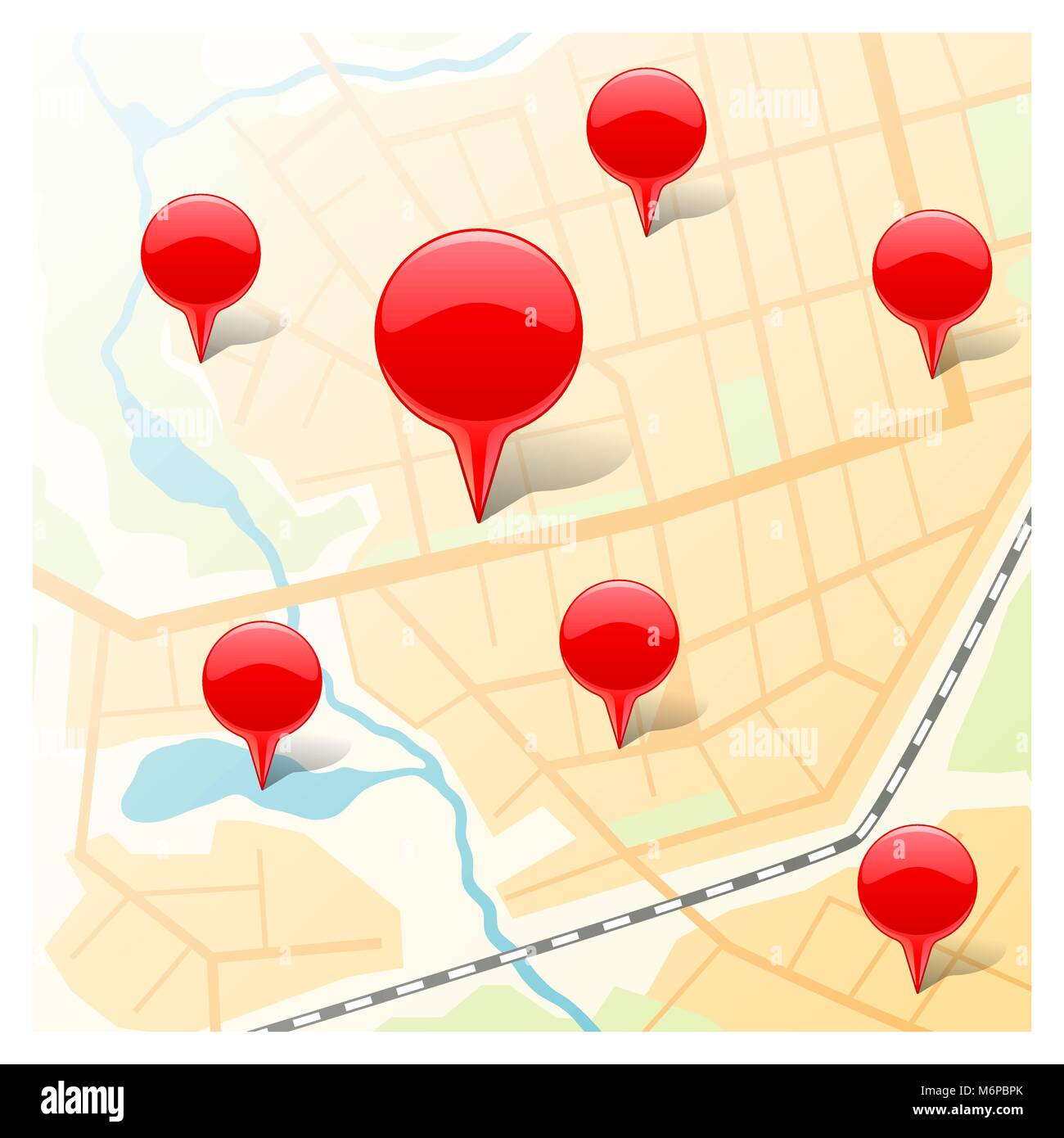 Résumé La carte avec marqueurs brillant Illustration de Vecteur