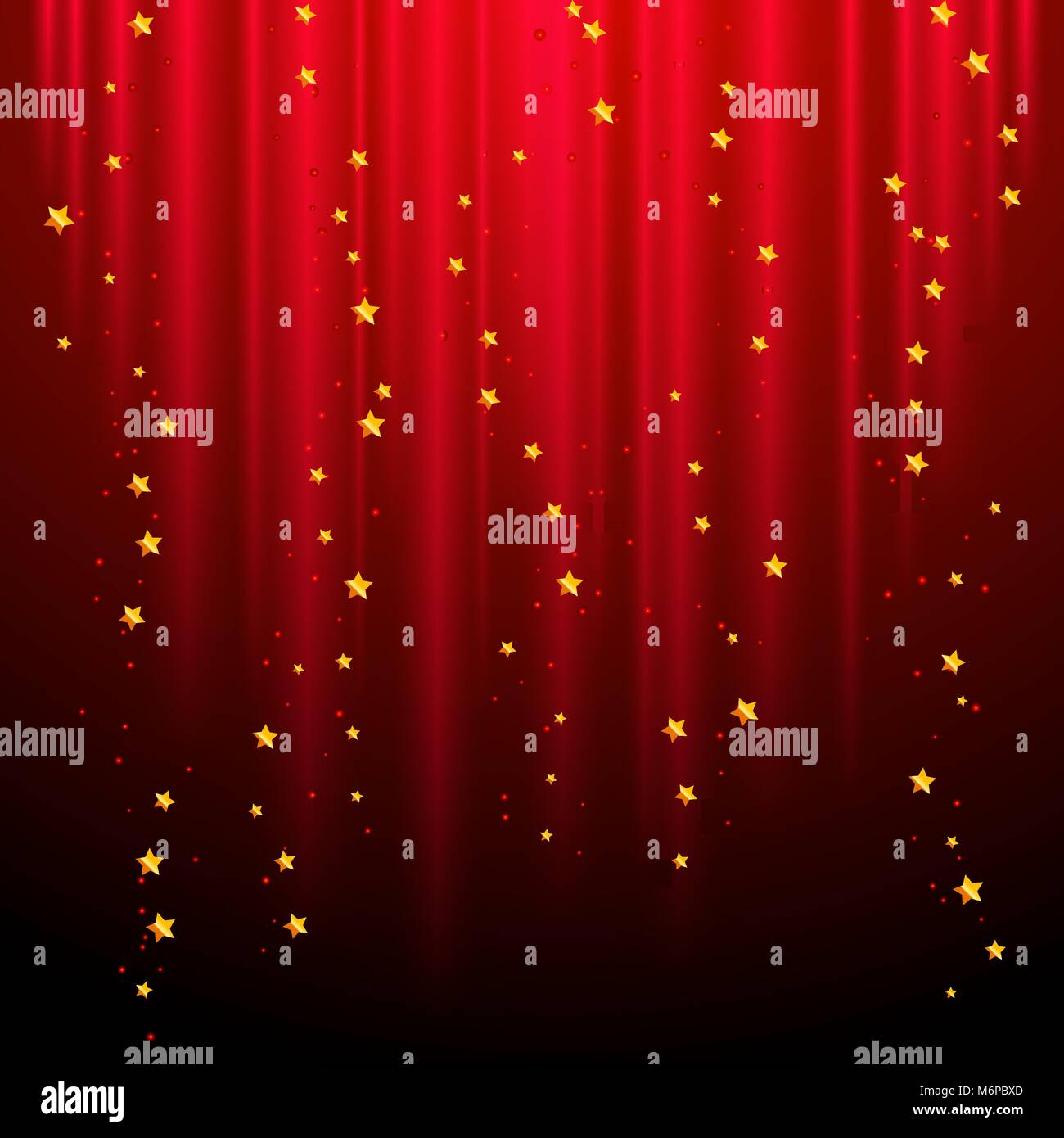 Résumé fond rouge avec des étoiles filantes Illustration de Vecteur