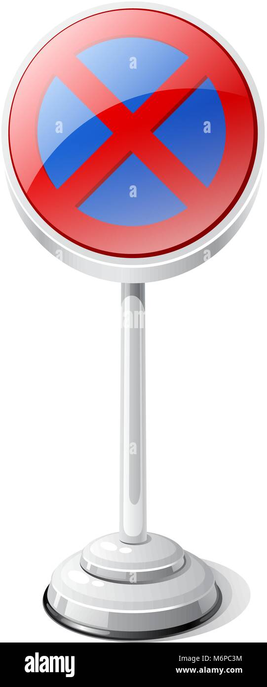 Interdiction de la circulation routière sign isolated on white Illustration de Vecteur