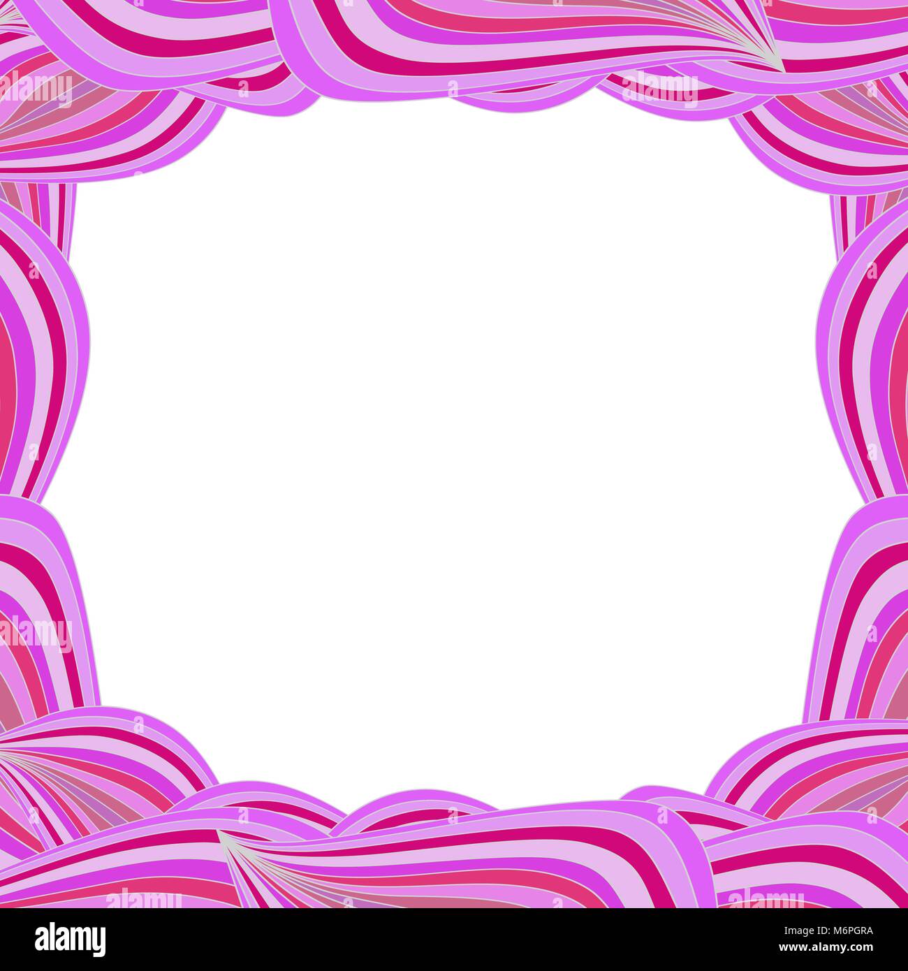 Frontière avec l'animé Cute pink curly lignes et de l'espace pour le texte. Le modèle vectoriel, le cadre, la frontière. Illustration de Vecteur