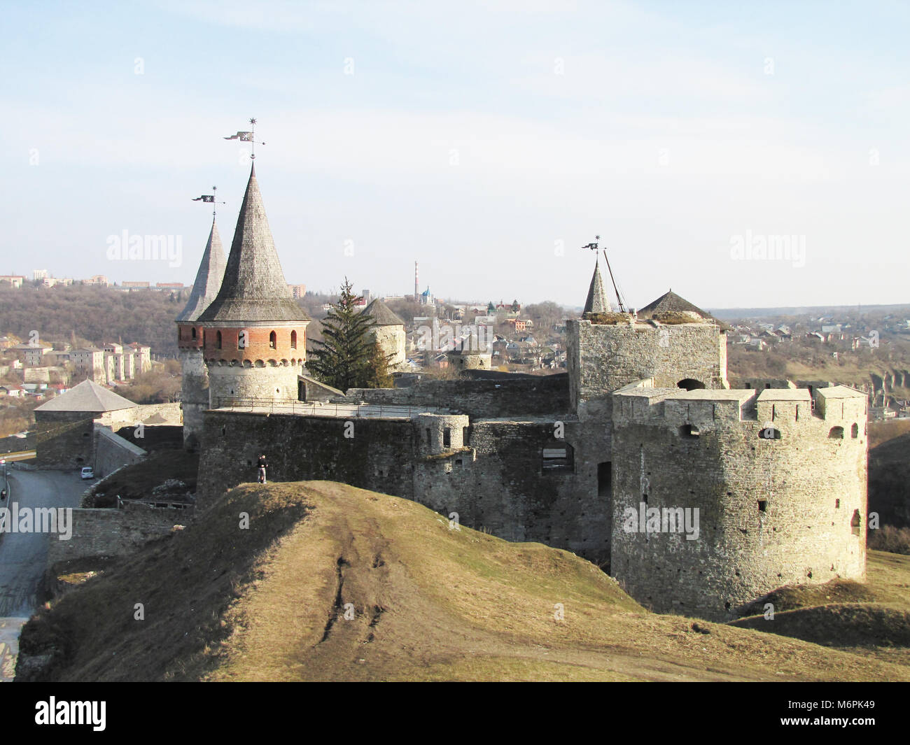 La forteresse de la vieille ville Kamenetz-Podolsk en Ukraine Banque D'Images