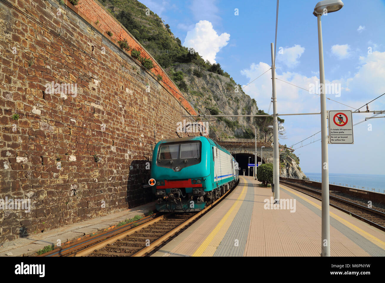 La gare de Manarola, Cinque Terre Banque D'Images