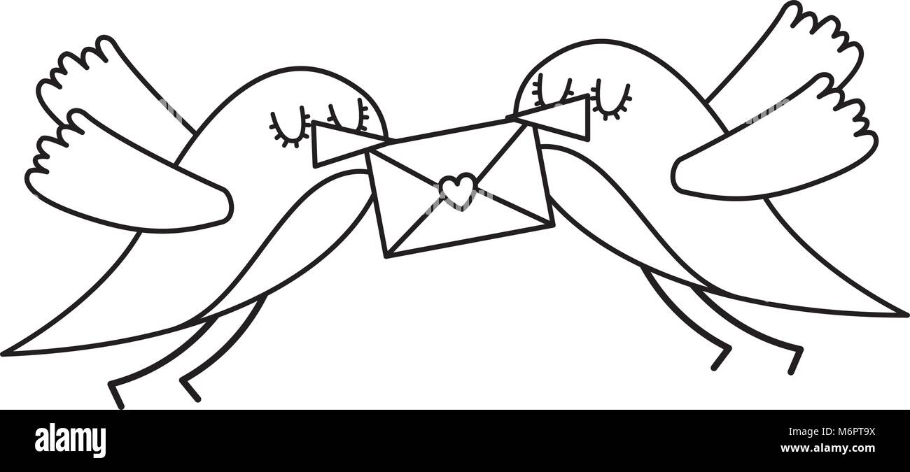 Belle flying birds avec message en bec belle illustration vecteur ligne fine design Illustration de Vecteur Belle flying birds avec message en bec belle illustration vecteur ligne fine design Illustration de Vecteur