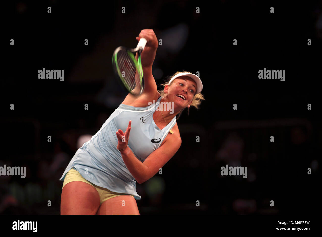 New York, USA. 5 mars, 2018. CoCo Vandeweghe des États-Unis en action pendant la dizaines tie break tennis tournament au Madison Square Garden de New York. Le tournoi est doté de huit tours de la page Les femmes et les joueurs en compétition pour un 250 000 $ prix gagnants. Crédit : Adam Stoltman/Alamy Live News Banque D'Images