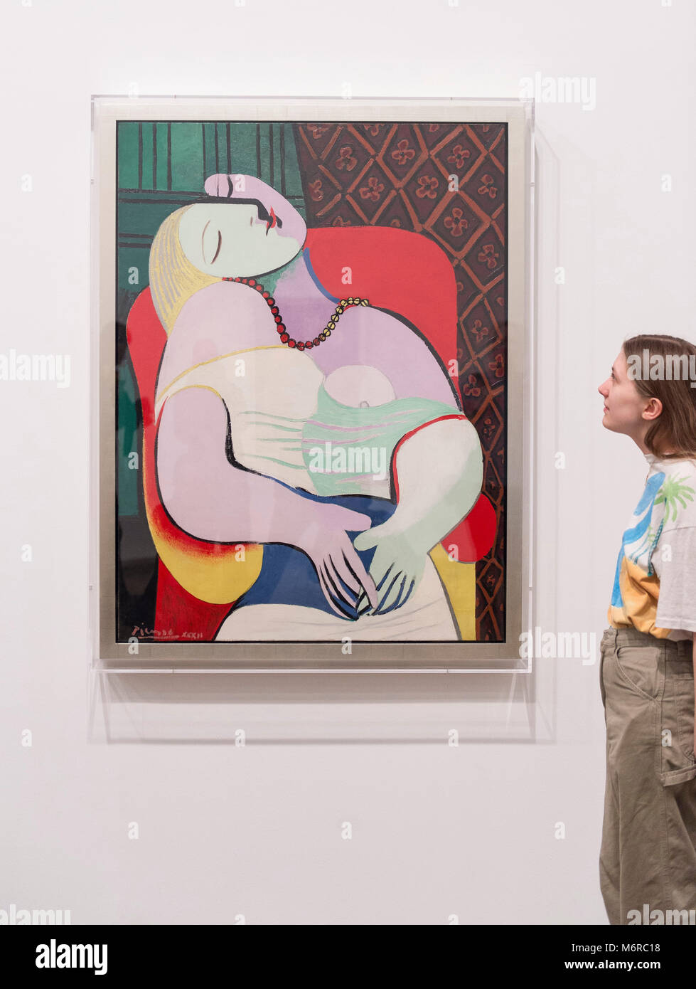 Tate Modern, Londres, Royaume-Uni. 6 mars 2018. La première exposition de Picasso à la Tate Modern et l'une des plus ambitieuses expositions dans l'histoire du musée avec plus de 80 peintures, sculptures et oeuvres sur papier du jamais vu dans le Royaume-Uni. L'EY : exposition Picasso 1932 - L'amour, la gloire, la tragédie réunit plus de 100 œuvres extraordinaires de Pablo Picasso (1881-1973) au cours de 1932, l'une des plus intensément les périodes de créativité dans sa vie. Photo : le rêve. Collection privée. Credit : Malcolm Park/Alamy Live News. Banque D'Images