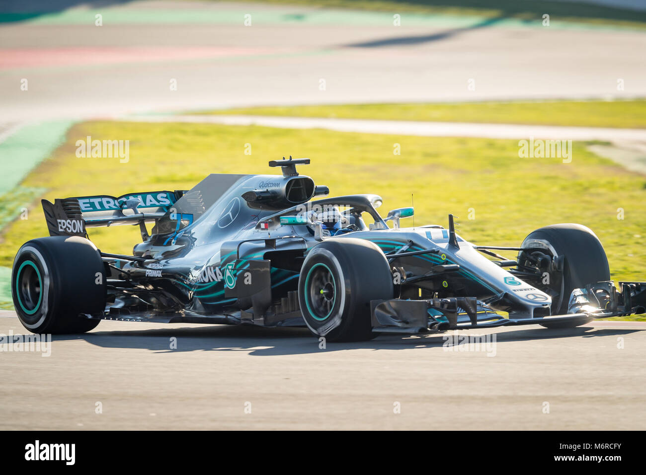 Montmelo, Catalogne, Espagne. Mar 6, 2018. Bottas, Mercedes F1 pilote de l'équipe vu au cours de la 1re journée de la deuxième semaine de la F1 au circuit de Barcelona-Catalunya jours d'essai. Credit : __4466 MA 2.jpg Images/SOPA/ZUMA/Alamy Fil Live News Banque D'Images