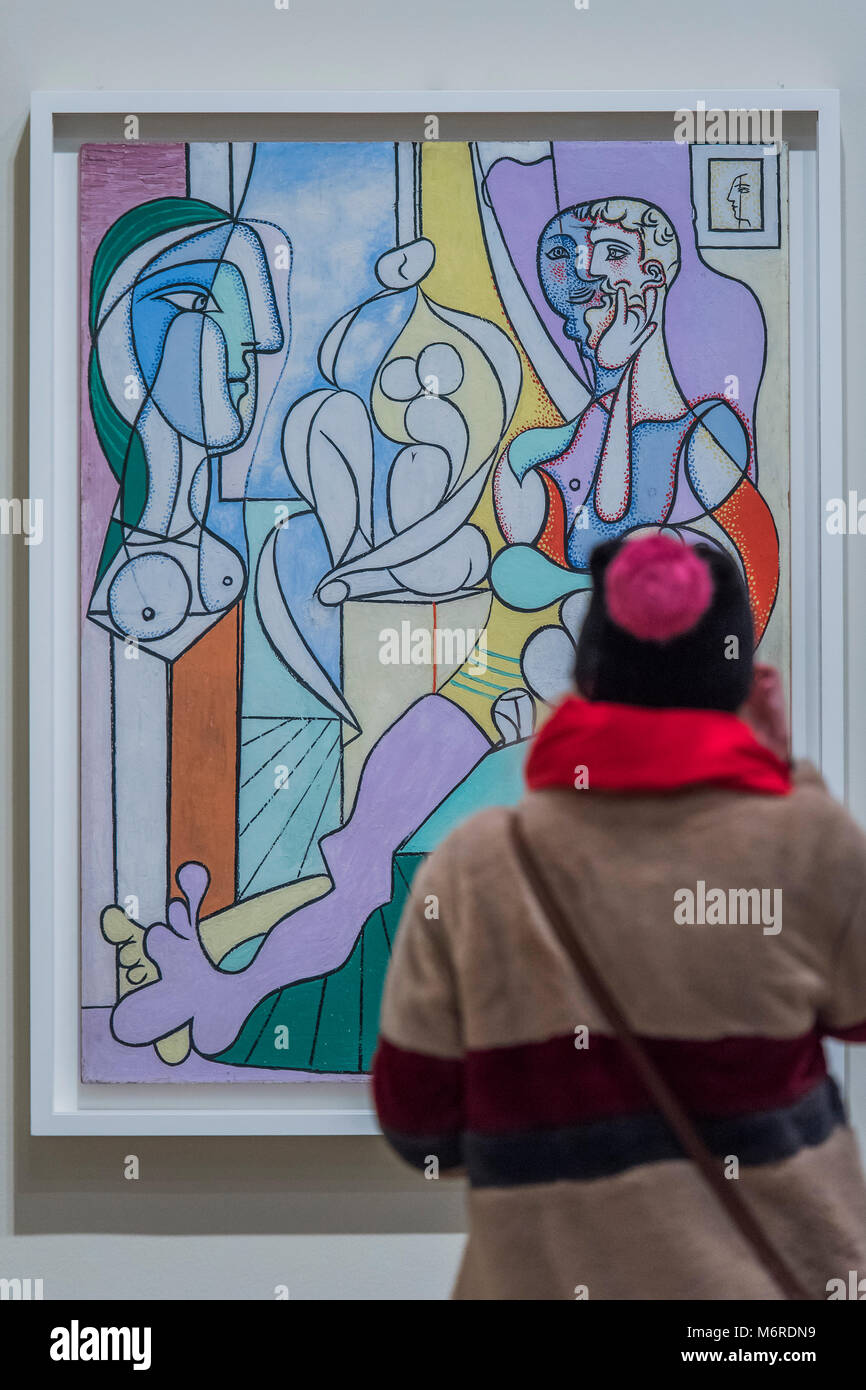 Londres, Royaume-Uni. 6 mars, 2018. Le Sculpteur - l'EY Exposition : Picasso 1932 - L'amour, la gloire, la tragédie d'une nouvelle exposition à la Tate Modern. Il rassemble plus de 100 œuvres réalisées par Pablo Picasso (1881-1973) au cours de 1932, l'une des plus intensément les périodes de créativité dans sa vie. Crédit : Guy Bell/Alamy Live News Banque D'Images