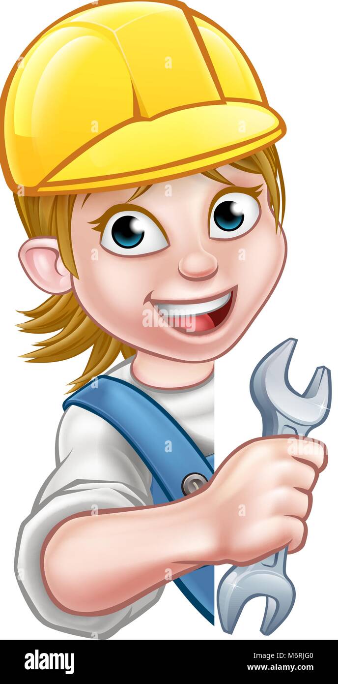 Personnage de femme plombier Illustration de Vecteur