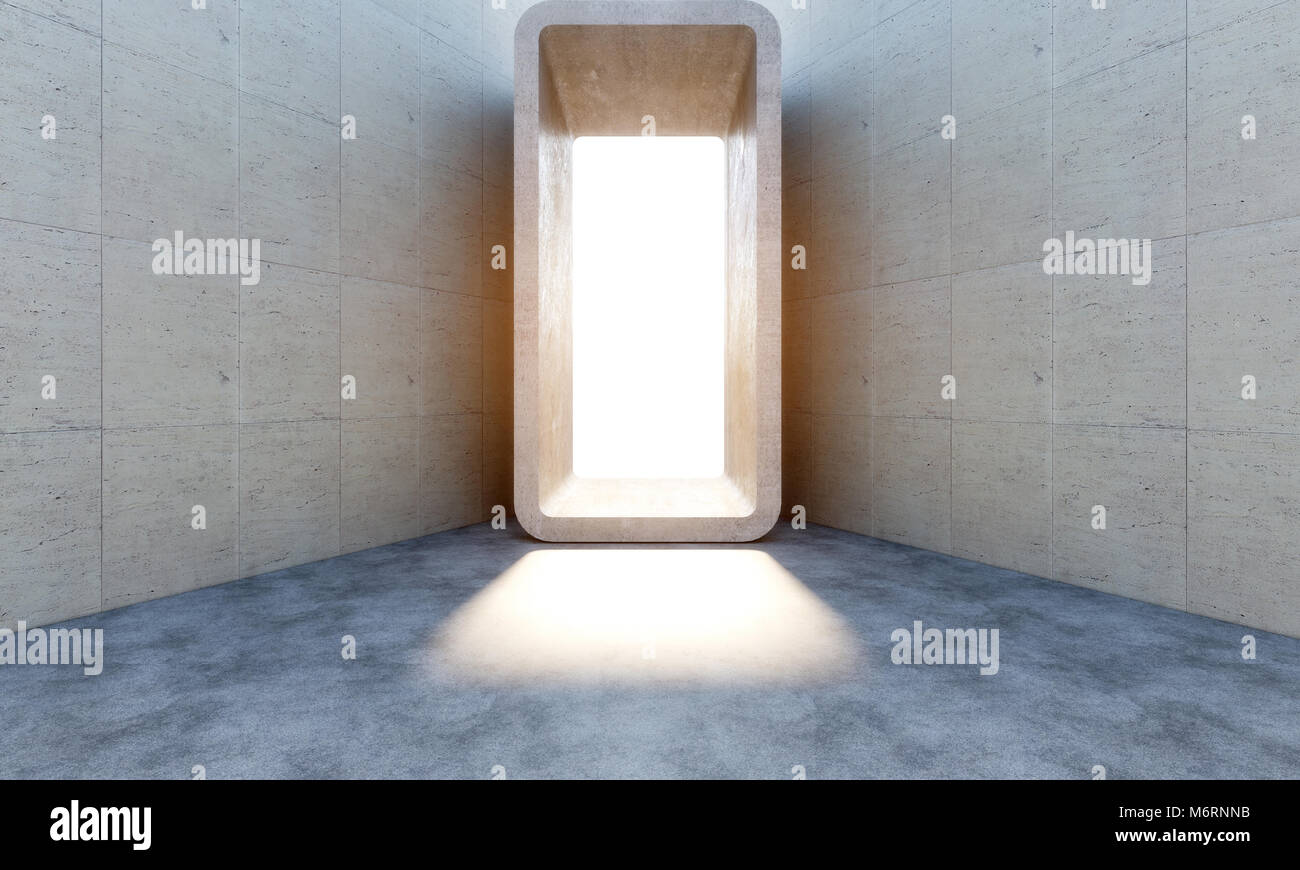 Lumière ensoleillée de béton résumé portail immense image de rendu 3D Banque D'Images