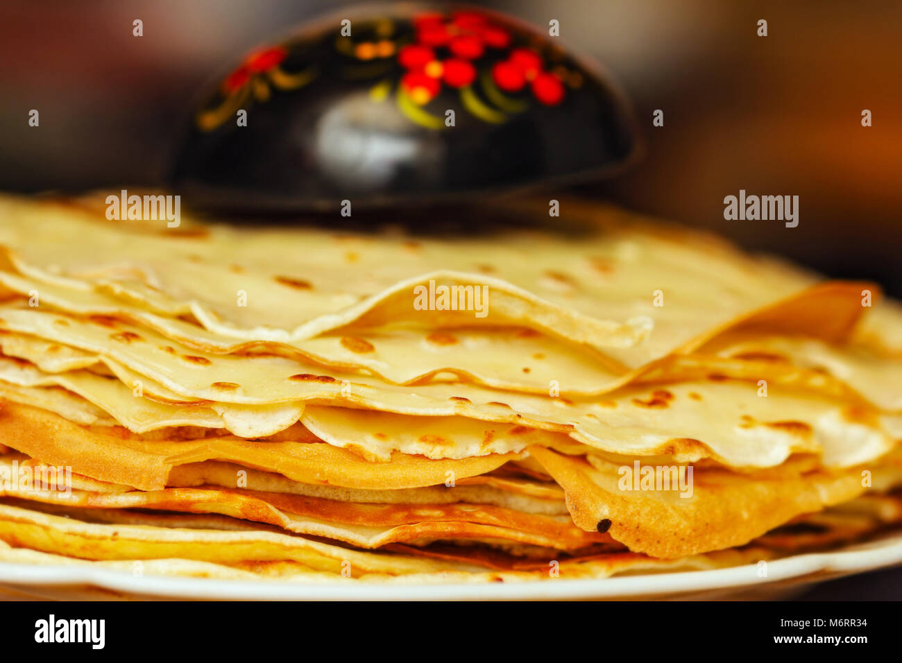 Des crêpes maison pour manger confort heureux temps parti Banque D'Images
